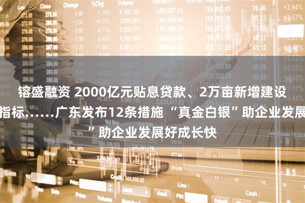 镕盛融资 2000亿元贴息贷款、2万亩新增建设用地计划指标……广东发布12条措施 “真金白银”助企业发展好成长快